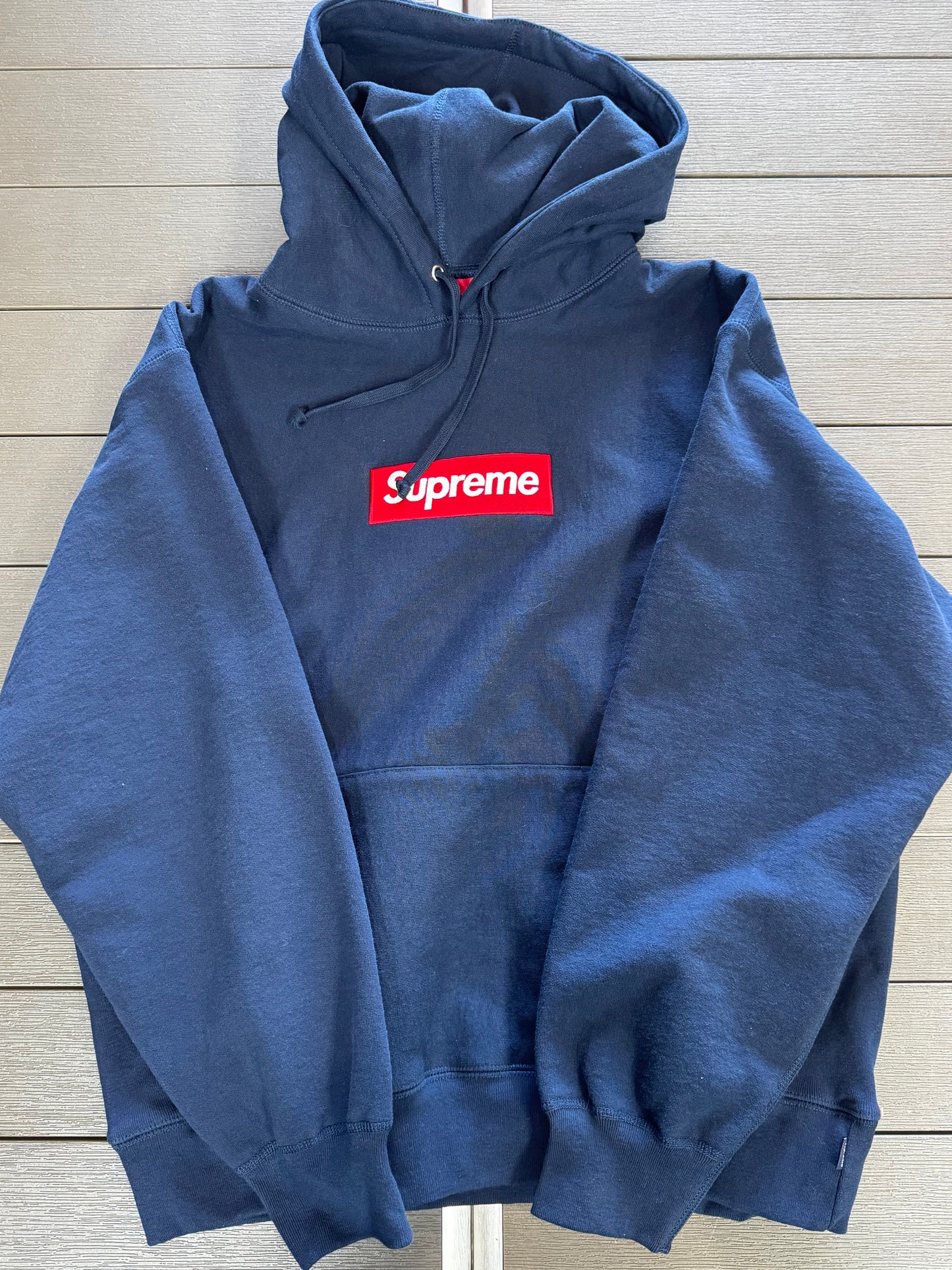 Supreme Box Logo Hooded Sweatshirt Navy